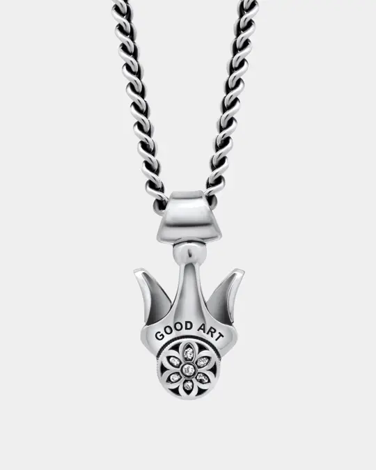 GOOD ART HLYWD Model 10 Button - Sterling Silver with White Diamonds