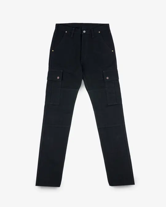 14oz Selvedge Denim Cargo Pants - Black/Black