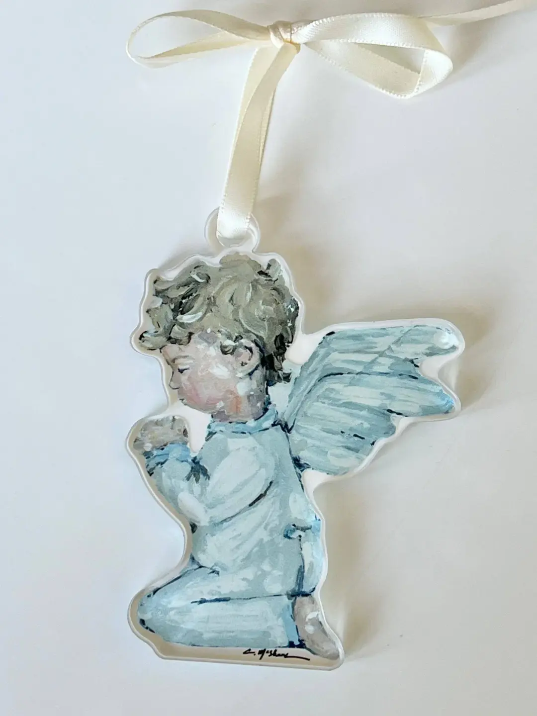 Tiny Wings III Baby Angel Acrylic Christmas Ornament