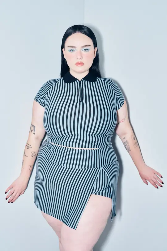 Zip Polo Blue Stripe