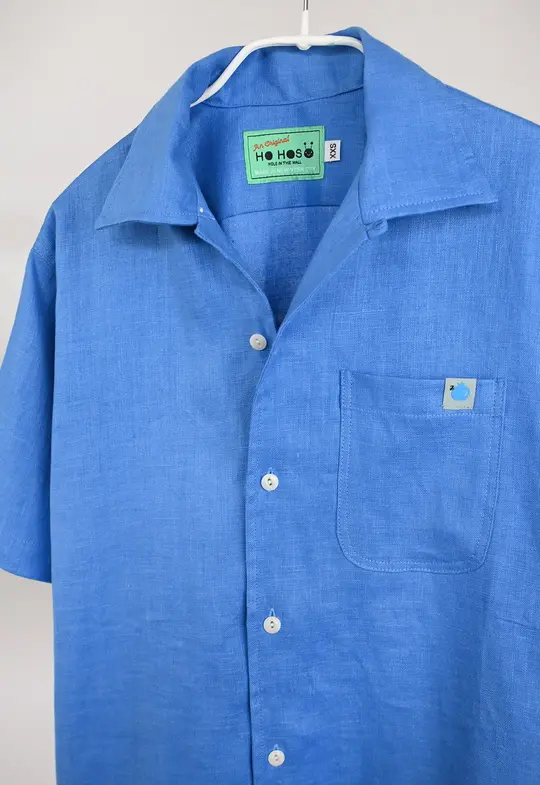 "Tutti-Frutti" Linen Shirt - Blueberry