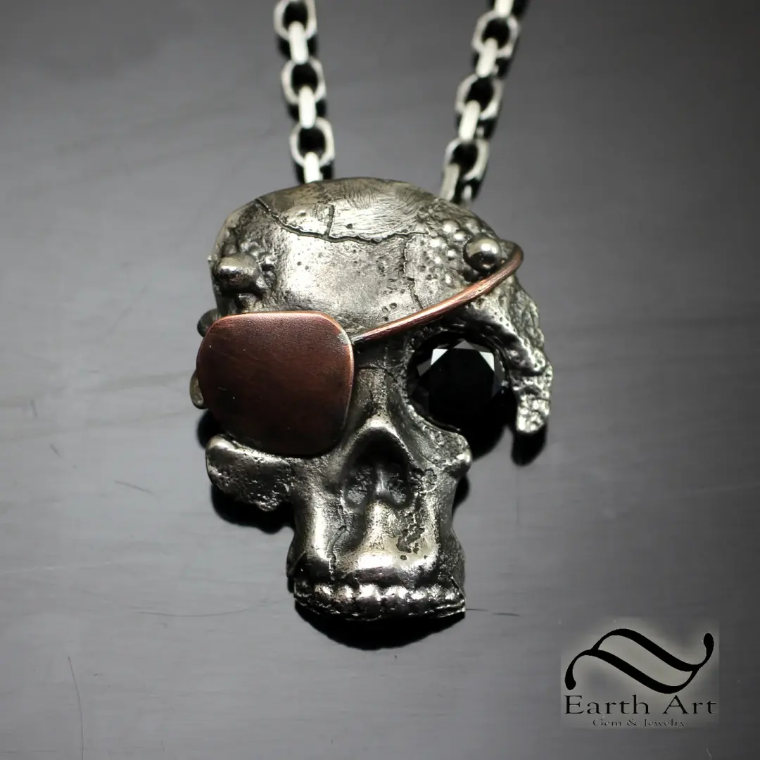 Demon Pirate Skull Pendant - Sterling silver