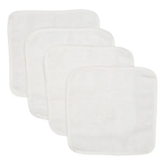 Baby Mode Signature Baby Boys and Girls Bath Washcloths with Piped Edge, White