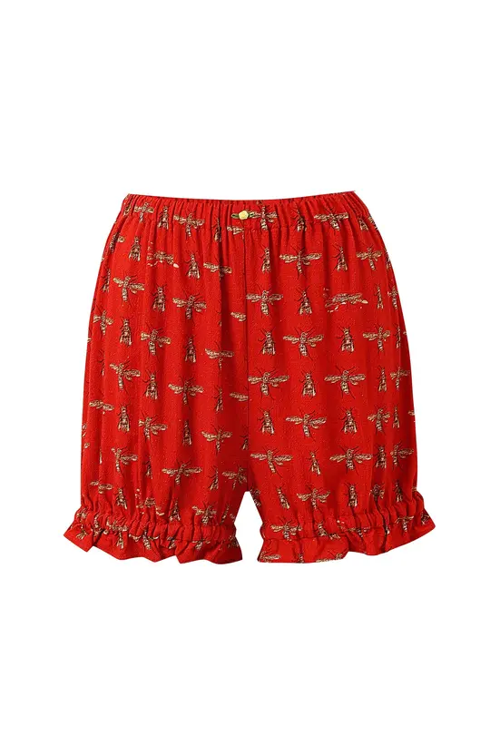 Soft Linen Bloomers Red Bug