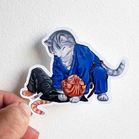 Catjitsu Technique 005 - Baseball Bat Choke Sticker, 3"