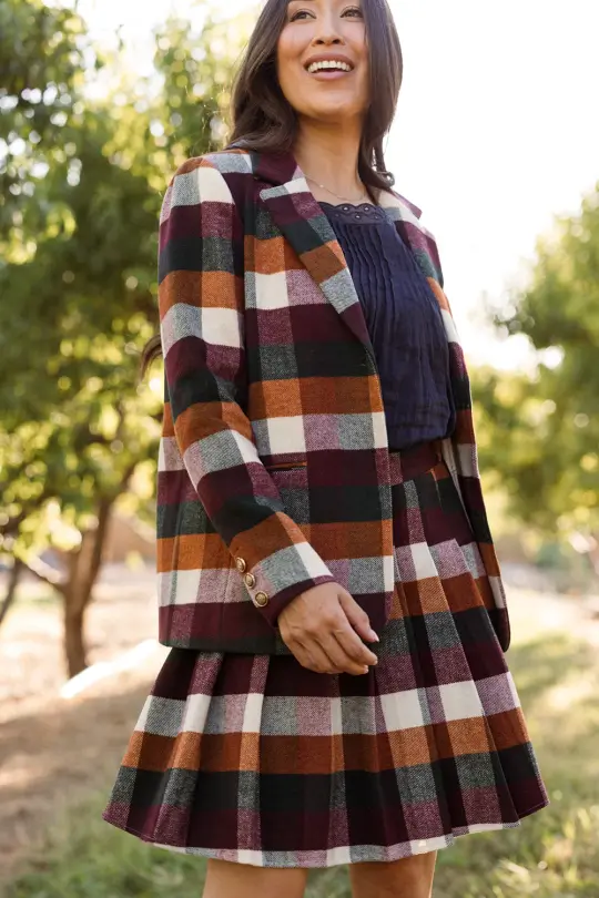 Marren Blazer in Maize Brushed Gingham