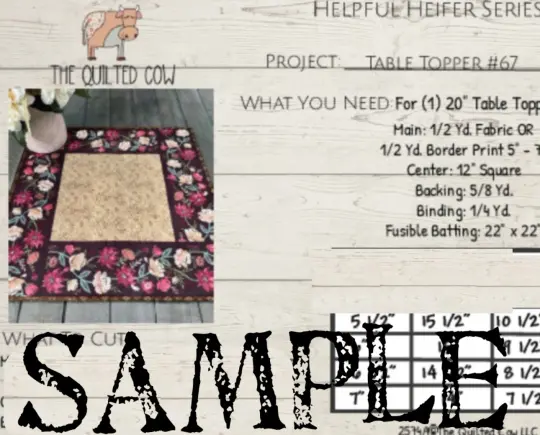 Helpful Heifer Table Topper #67
