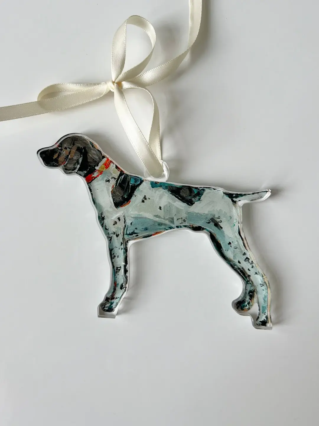 GSP standing Acrylic Christmas Dog Ornament