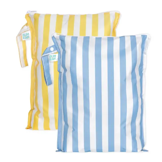 Wet Bag Plus 2 Pack: Blue + Yellow Stripe