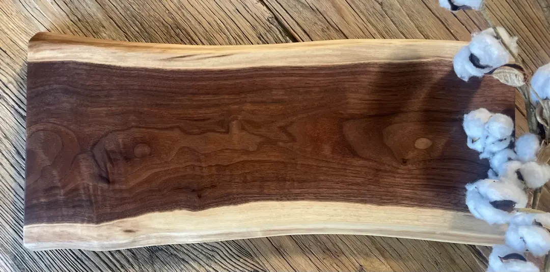 25L017 - Dual Live Edge Walnut Board