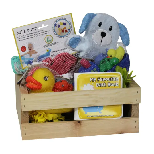 Funtime with Grandma! 48 Piece Baby Bath Fun Gift Set, Blue