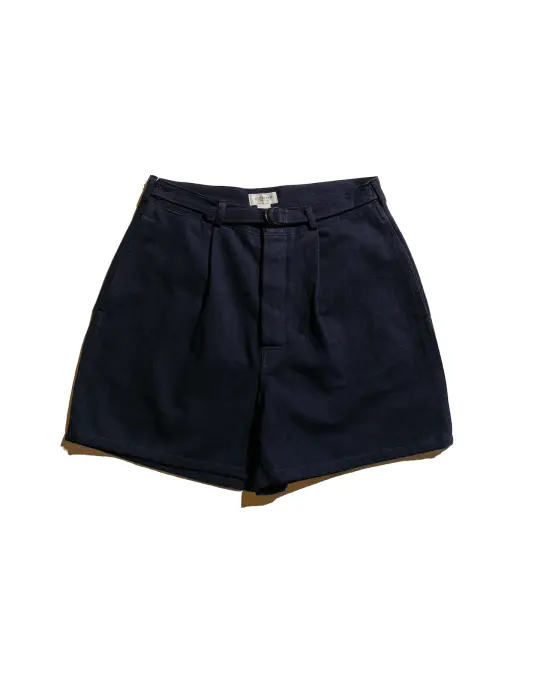 The Real McCoy's MP25014 Belted Shorts / Cotton-Hemp Navy