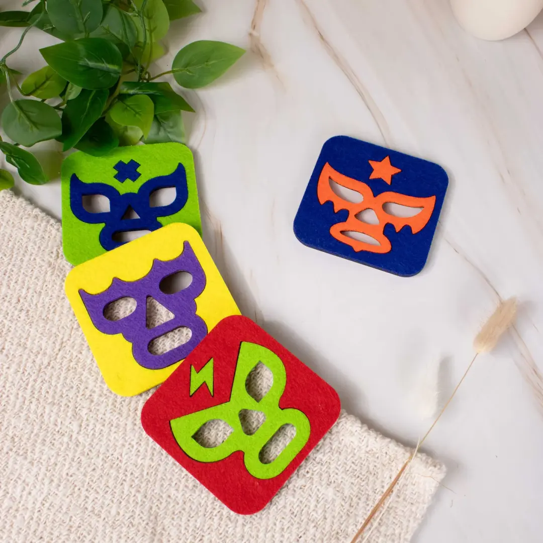 Felt Luchavasos Coasters (Set of 4)