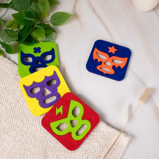 Felt Luchavasos Coasters (Set of 4)
