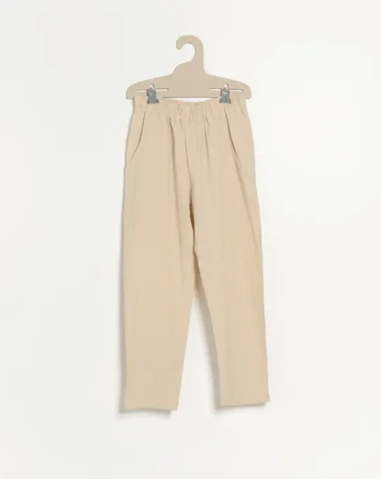 Deck Pants in Handloom Natural Cotton