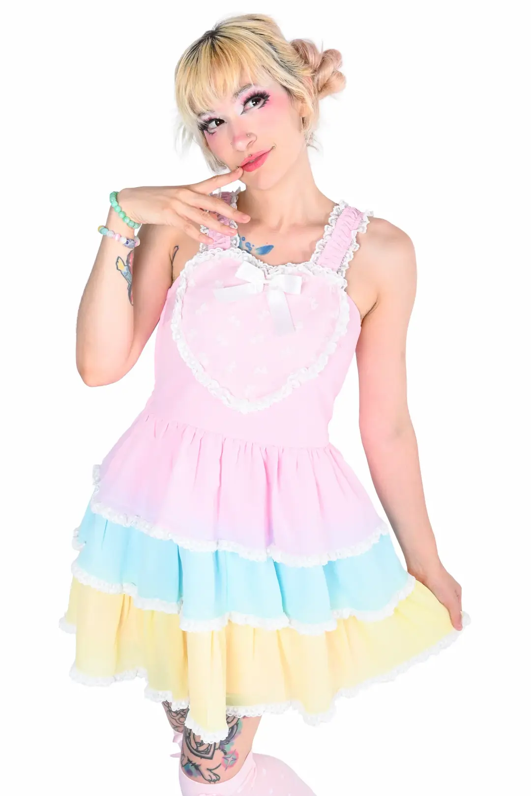 Mila Heart Dress - Rainbow