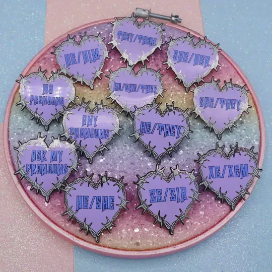 Pronoun Enamel Pins