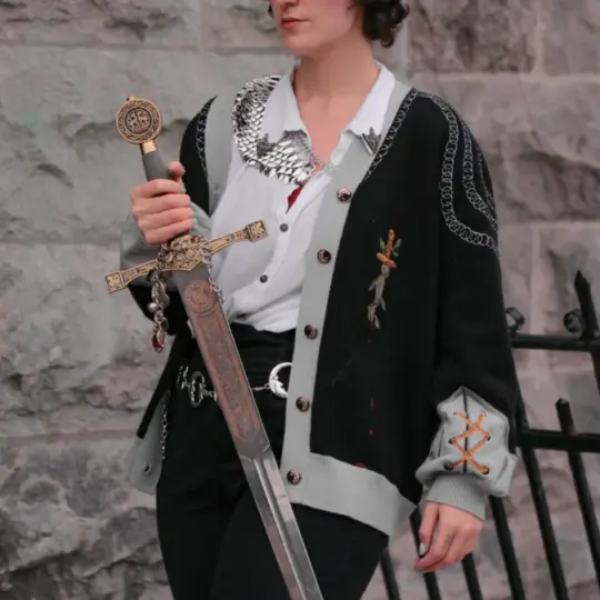 Knight in Cozy Armour Cardigan // The Raven Knight [old sizing]