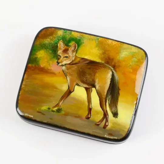 Arizona Coyote Lacquer Box