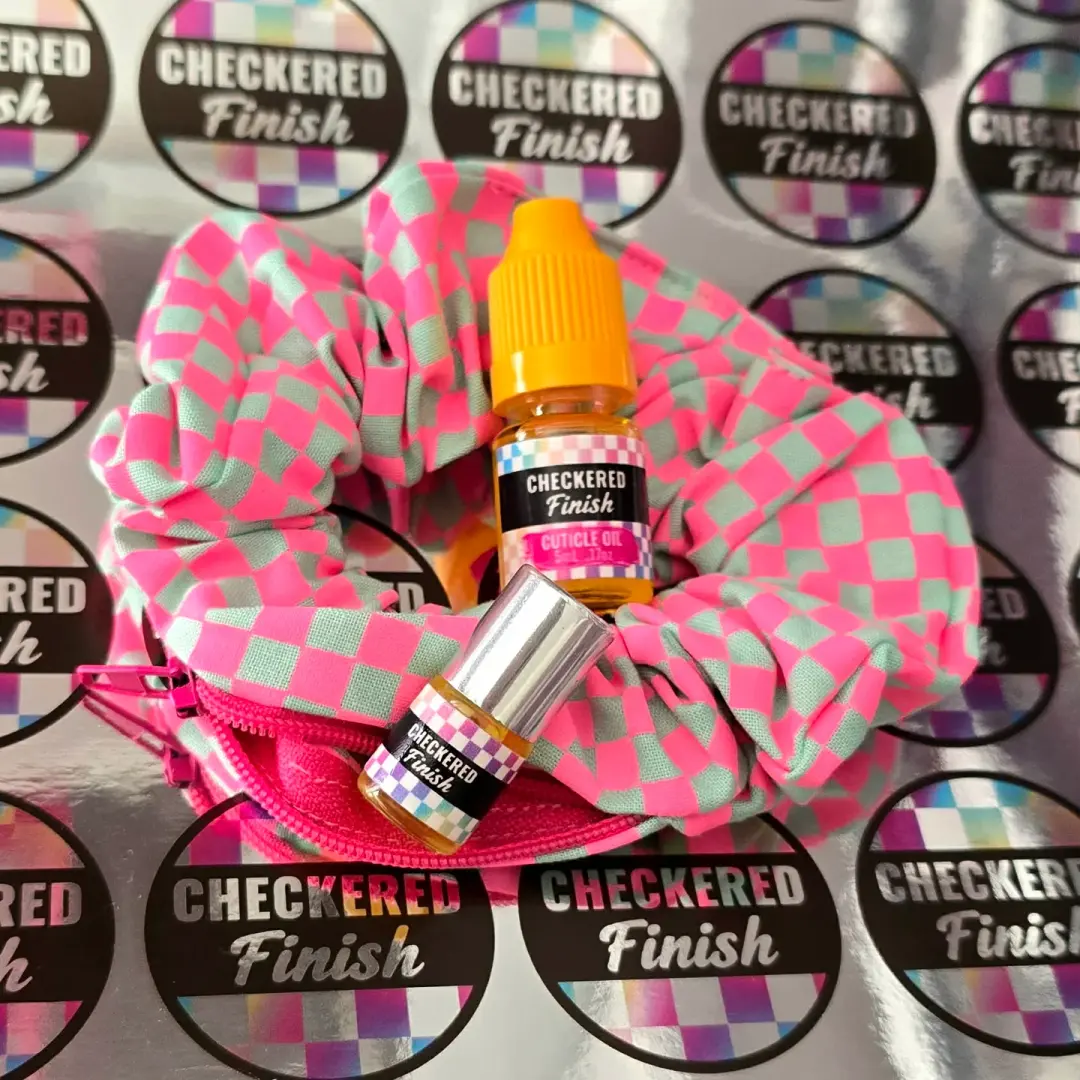 Checkered Finish: Scrunchie+ Duo "Berry Lemon Fizz" *OVERSTOCK*