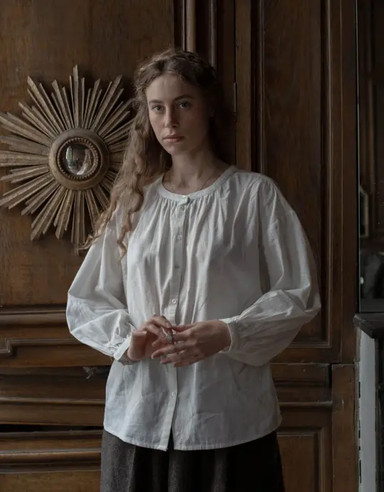 Blouse "Mara" blanc cassé naturel