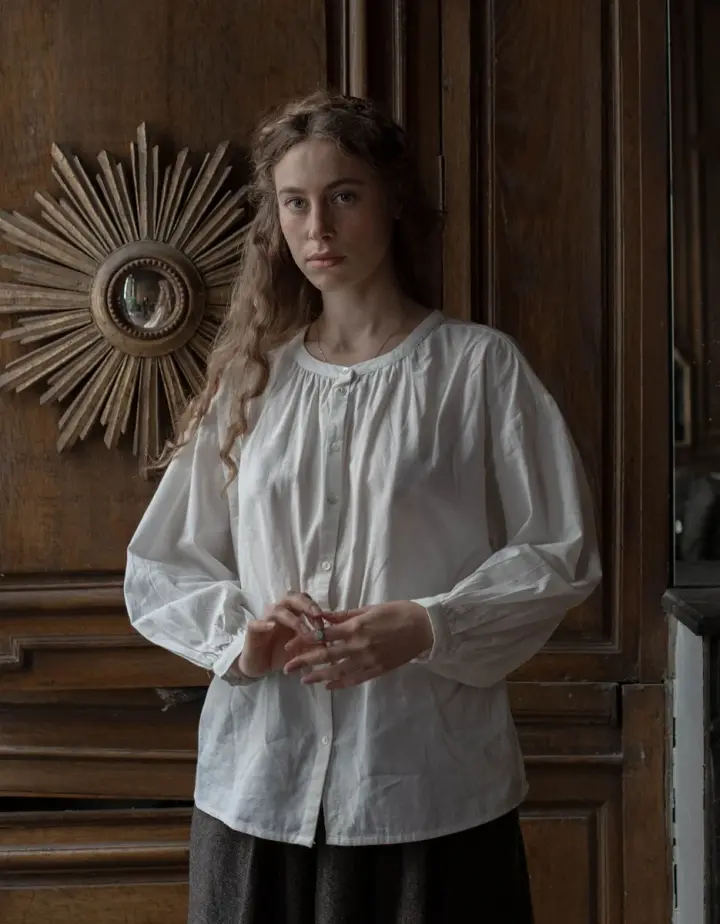 Blouse "Mara" blanc cassé naturel