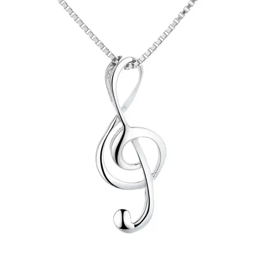 Silver Music Note Pendant (925 Silver)