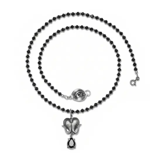 Bleeding Heart. Spinel Mourning Strand. * Limited *