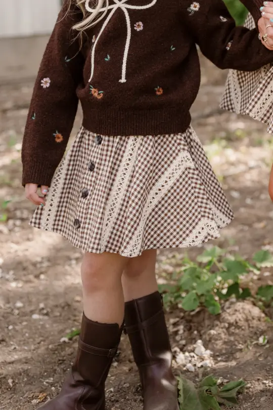 Mini Tash Skort in Hickory Gingham