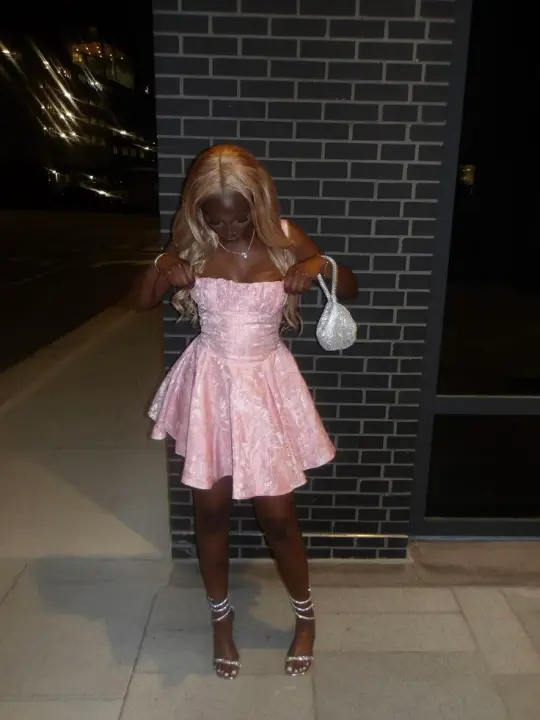 Sweet Pink A-Line Strapless Embroidery Bodycon Mini Birthday Dress Homecoming Dress RS231