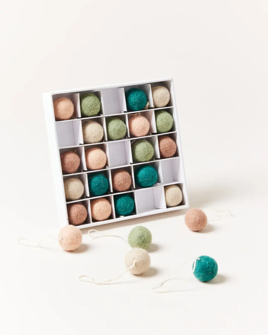 Felted Mini Baubles - Set of 25