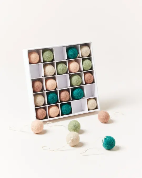 Felted Mini Baubles - Set of 25