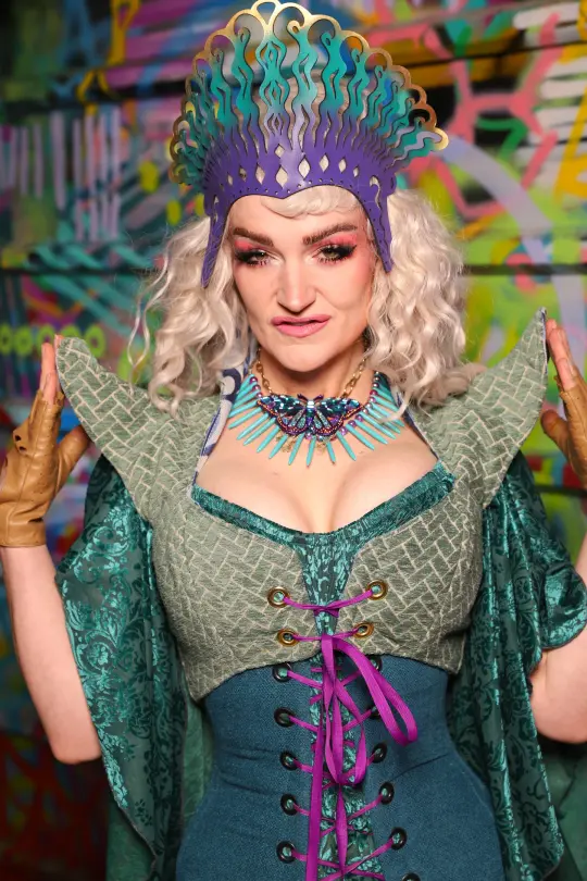 Cropped Faerie Corset in Mint Tiles - The Feylustrium Collection