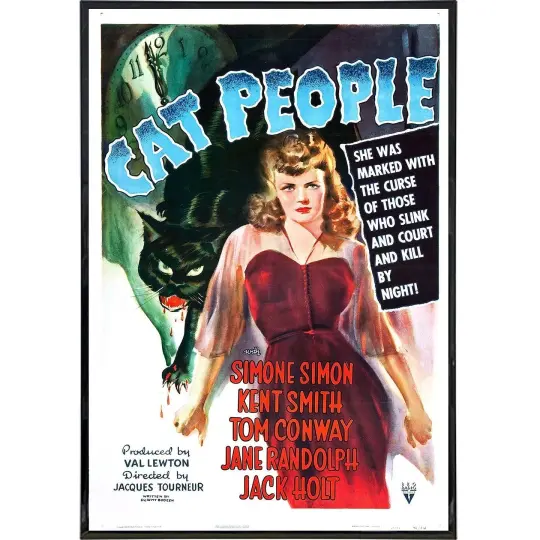 Cat People Movie Poster Print - Classic Horror Film Art - Vintage Cinema Wall Decor