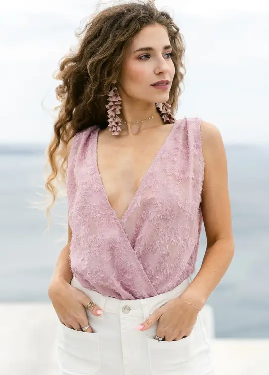 Floraine Bodysuit in Mauve