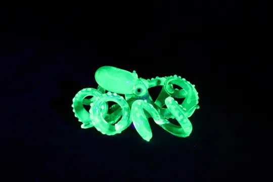 Glowing Uranium Glass Octopus – Handmade Fantasy Sea Creature