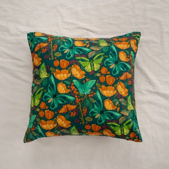 [COTTON/LINEN PILLOW COVER] Emerald Dream