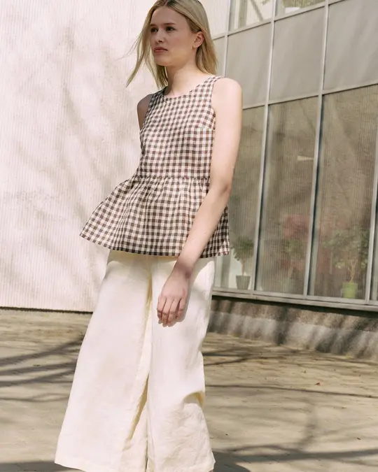 EZE linen peplum top
