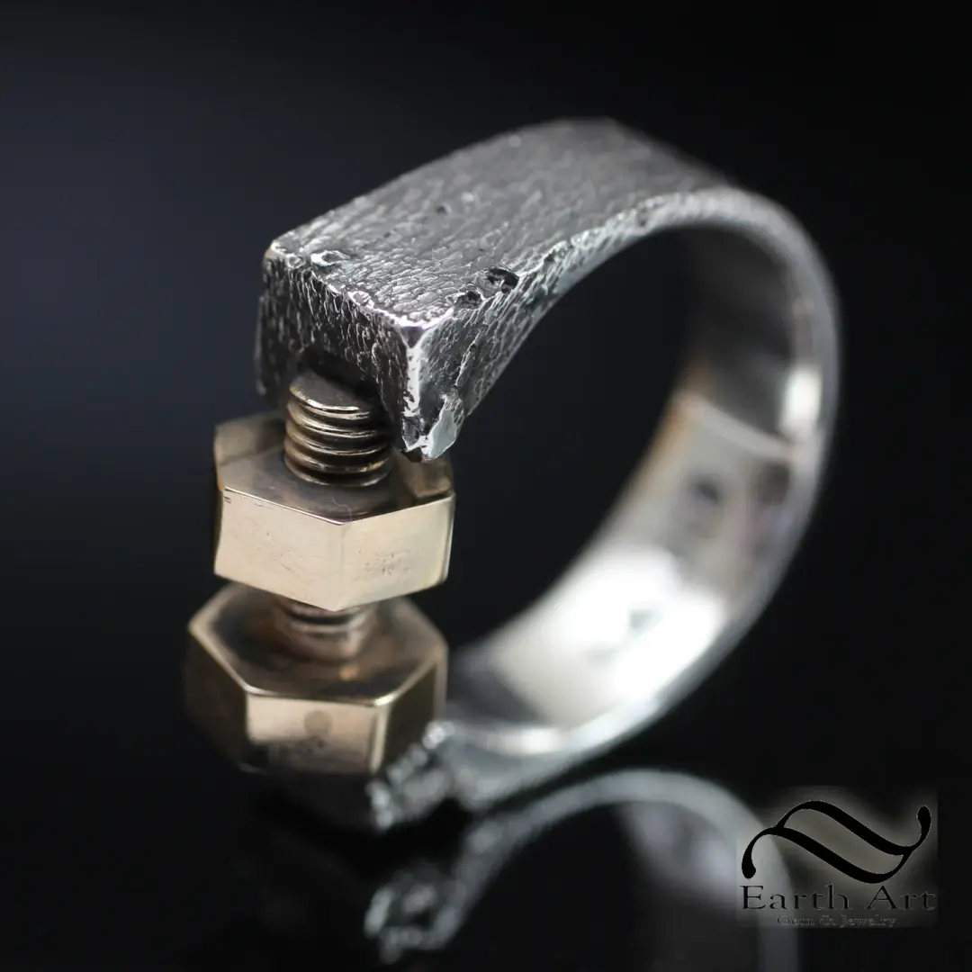 Movable Bolted Signet - Sterling and Bronze