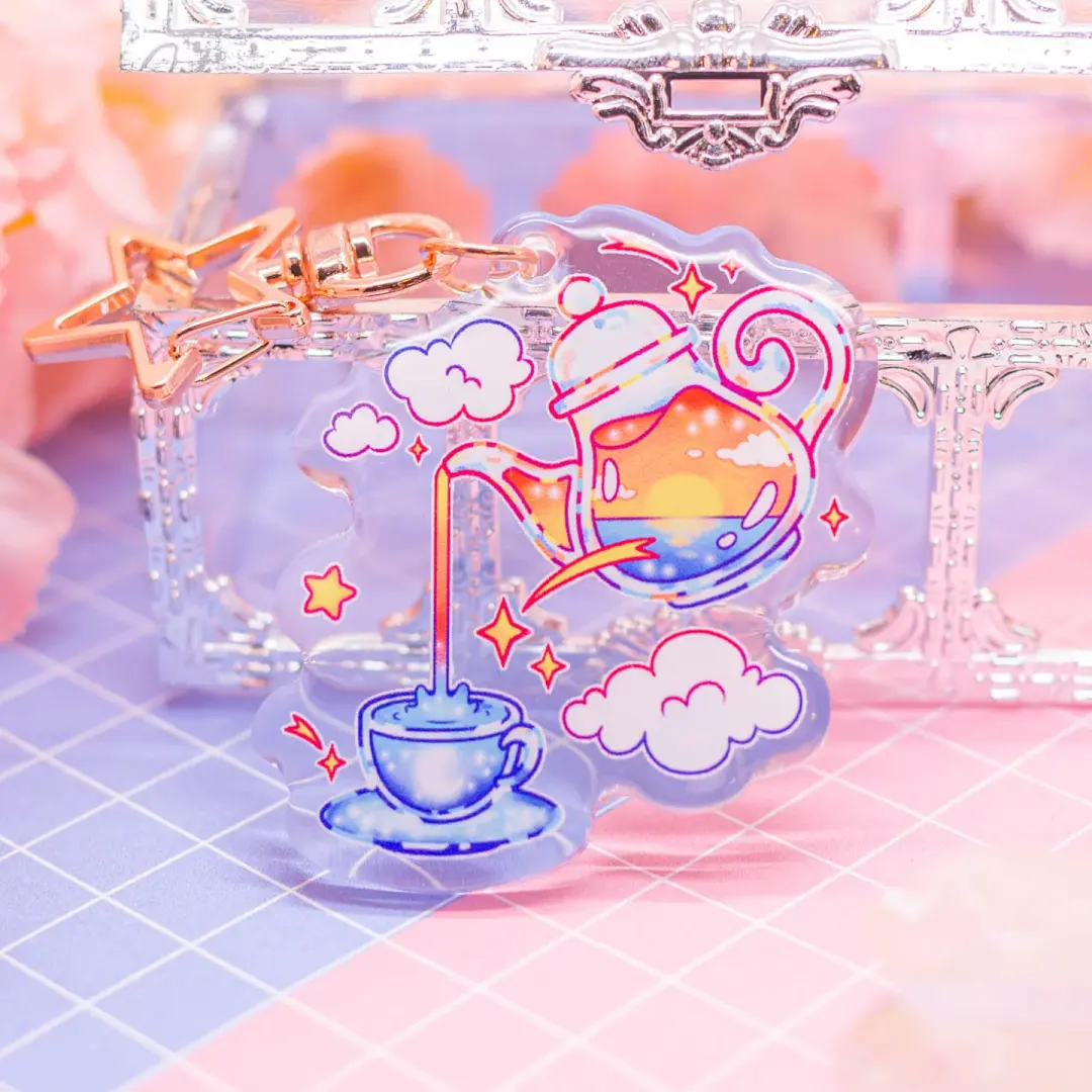 Sunset Tea - acrylic charm / keychain
