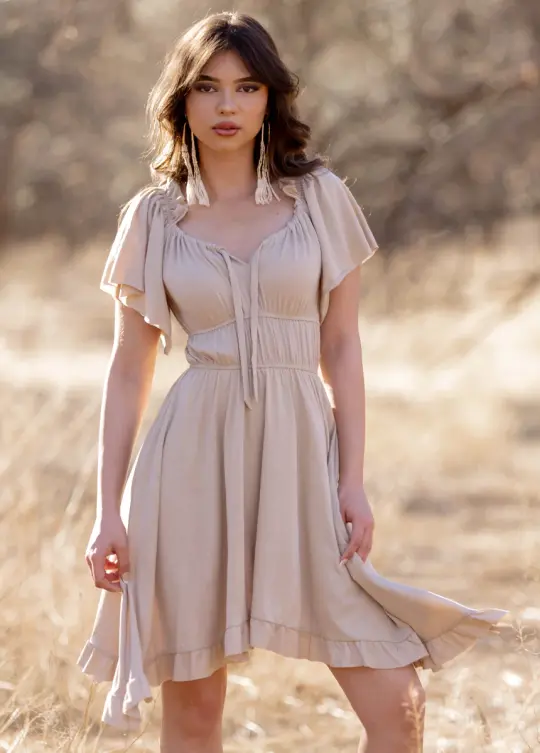 Fran Dress in Light Taupe