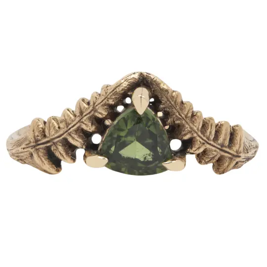 Timberline ring with green sapphire