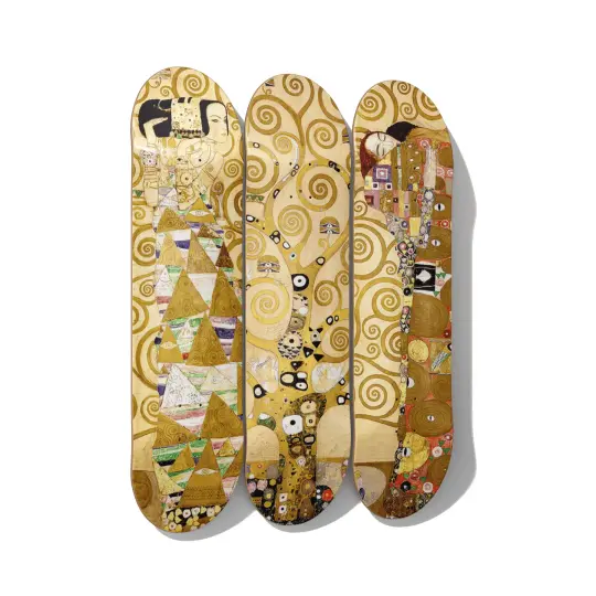 Klimt Tree of Life Skateboard Wall Art – Triptych