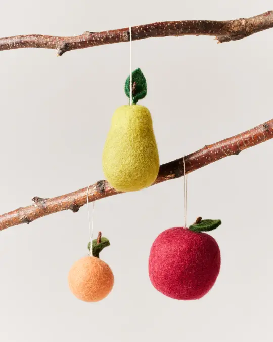 Felted Fruit Ornament