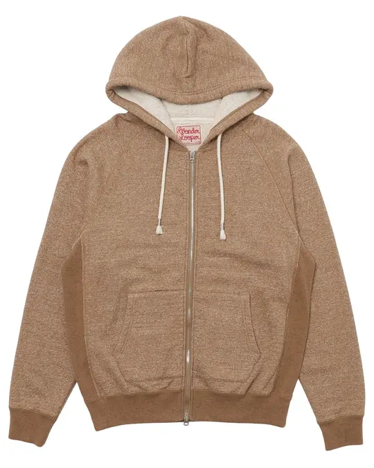 Zip Hoodie - Foxfibre® Yak Blend French Terry - Tobacco