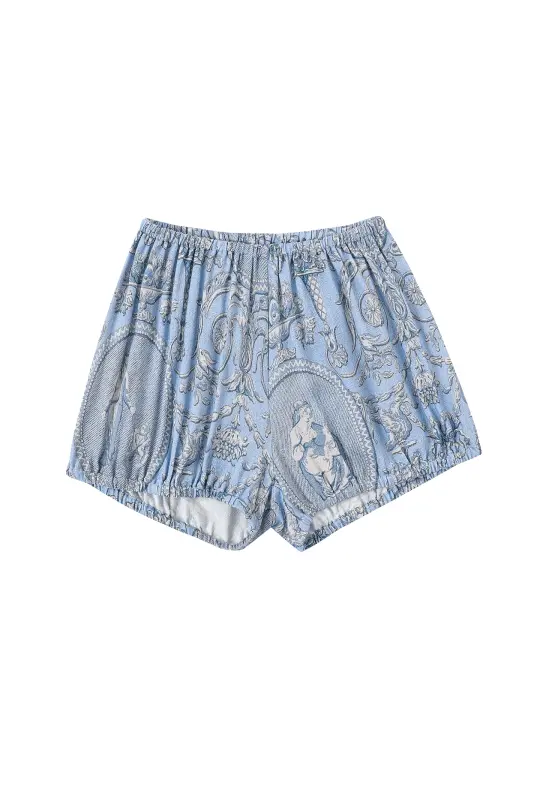 Soft Linen Baby Bloomer Women Toile Blue