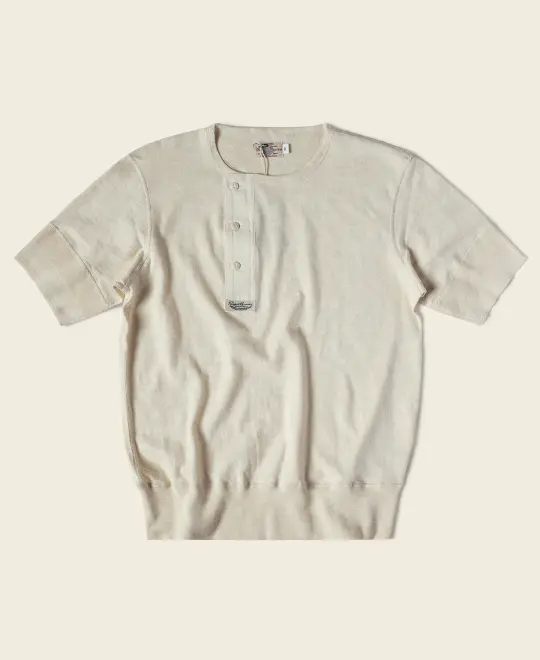 Side Closing Short Sleeve Henley T-Shirt - Embryo