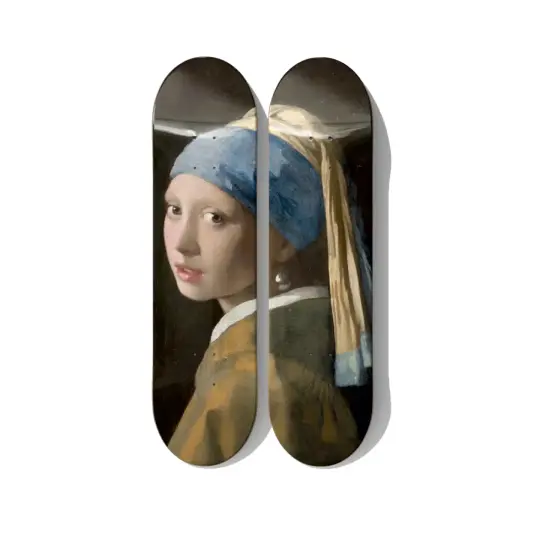 Girl with a Pearl Earring Diptych Skateboard Art