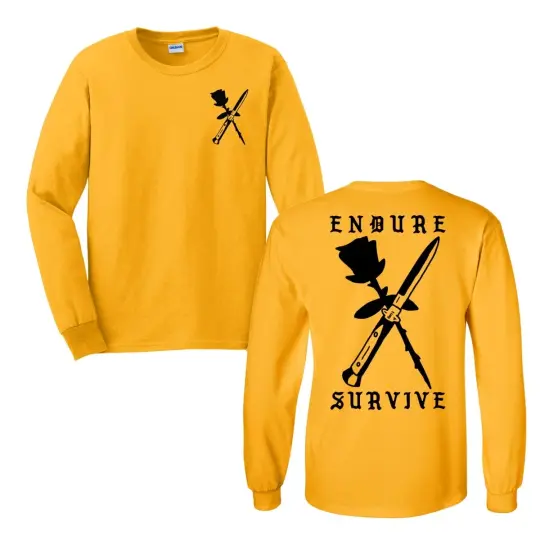 Endure Survive Rose and Switchblade Long Sleeve Tee