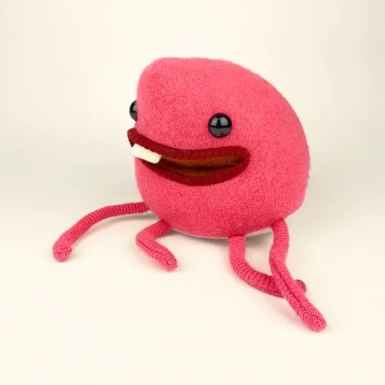 Timmy the pink plush friendly monster